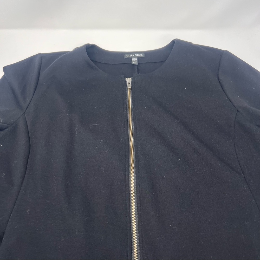 Eileen Fisher Travel Ponte Black Full Zip Jacket Size XL - Picture 3 of 8